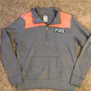 PINK Sweatshirt Gray & Bright Orange